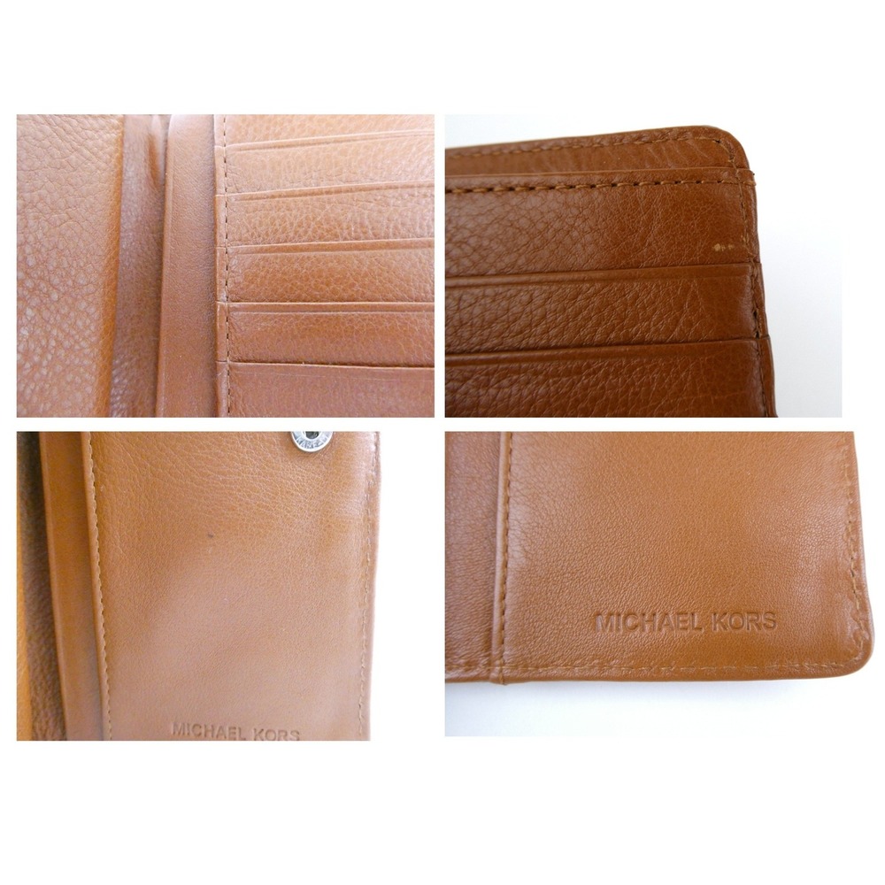 Michael Kors Tan Leather Rivets Bifold Wallet - Picture 12 of 15